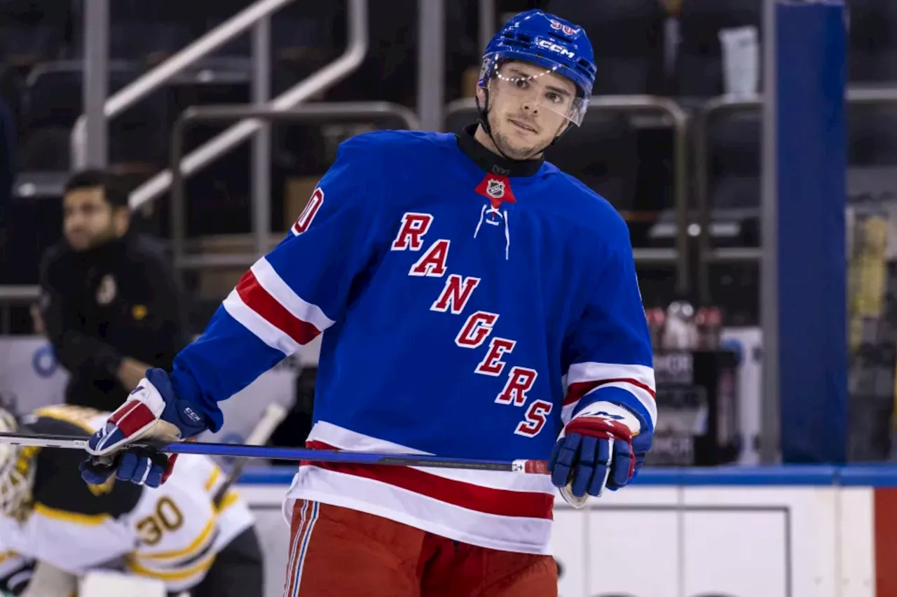 Rangers' Victor Mancini gets practice look as pair with Adam Fox