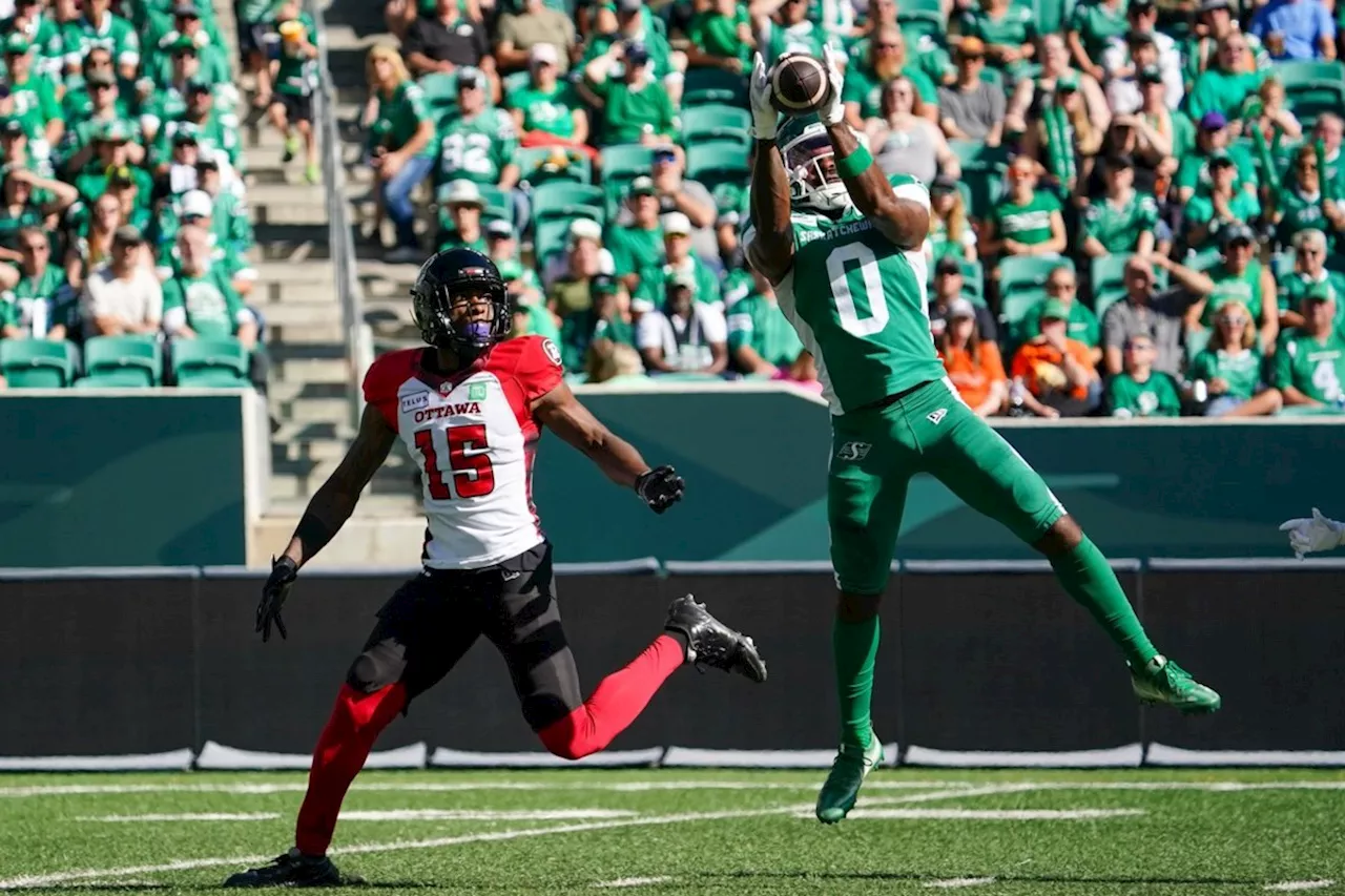 Roughriders down Redblacks 29-16 to vault over Lions in CFL's West Division