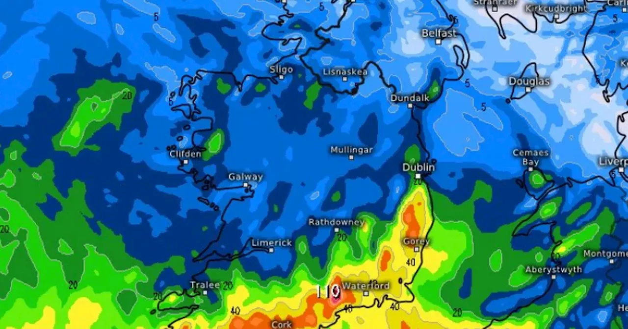 Met Eireann issues status orange warning for heavy rain in Waterford and Cork