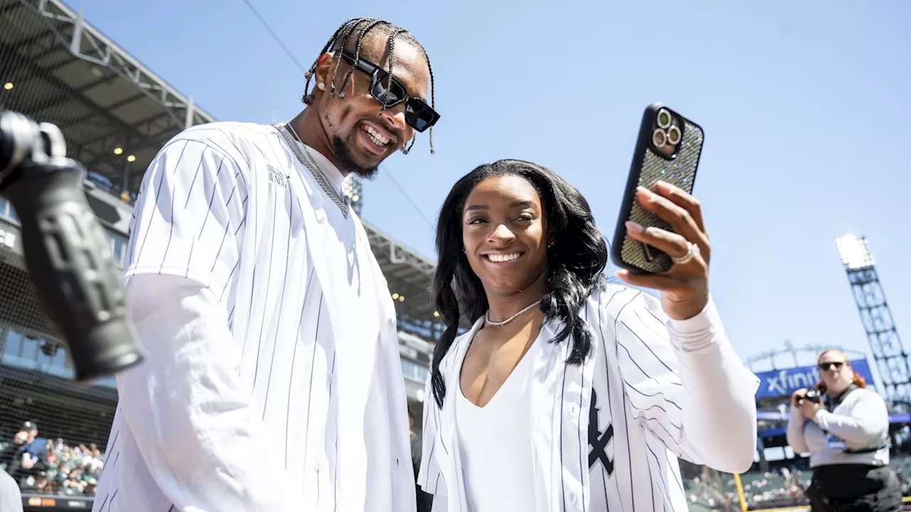 Simone Biles' husband Jonathan Owens surprises Olympic champ on GOAT tour