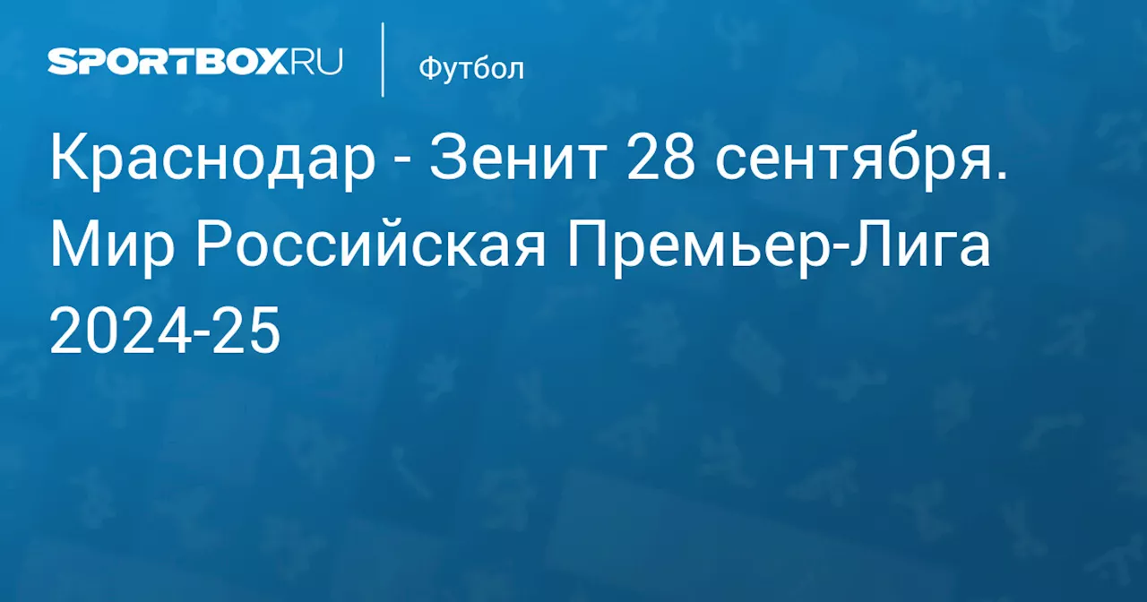 Зенит 28 сентября. Мир Российская Премьер-Лига 2024-25. Протокол матча