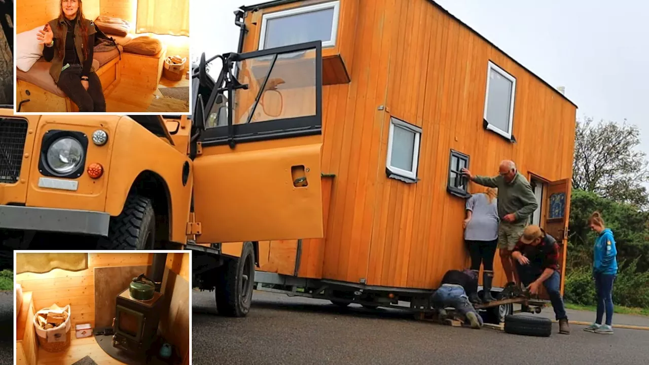 Woman Builds Two-Storey Tiny House On Wheels With Bargain Buys