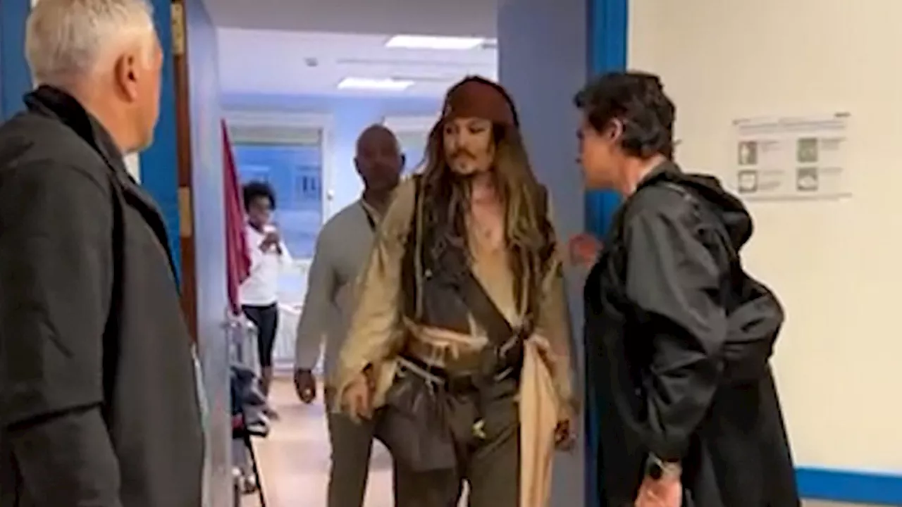 Johnny Depp Dresses as Captain Jack Sparrow, Visits Children's Hospital