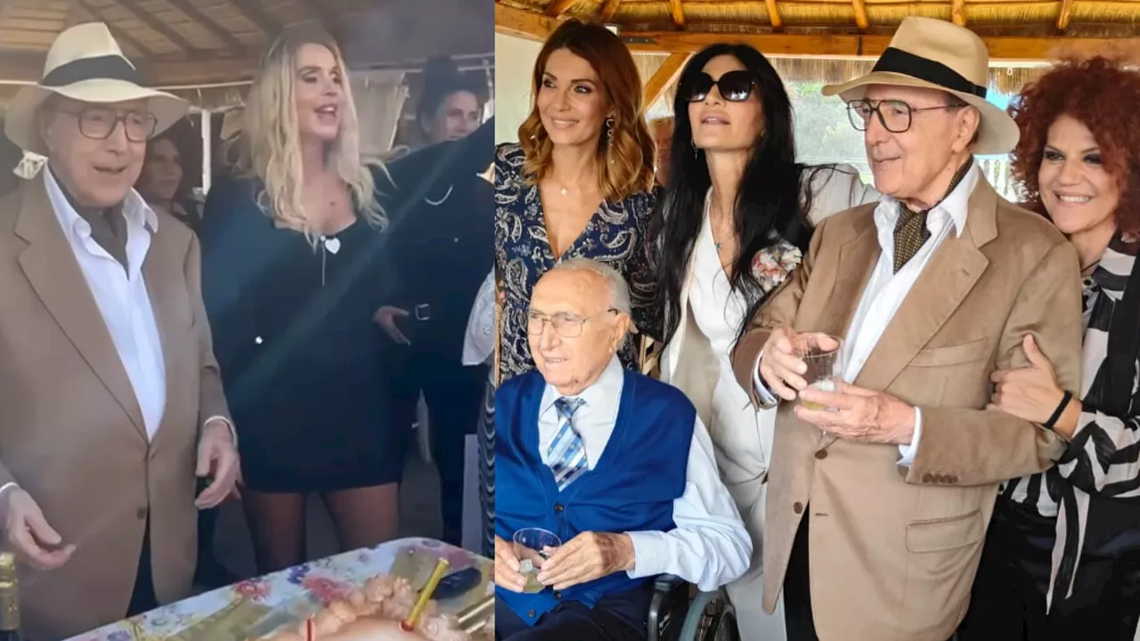 Pingitore festeggia 90 anni: da Pippo Baudo a Valeria Marini, i vip presenti al party