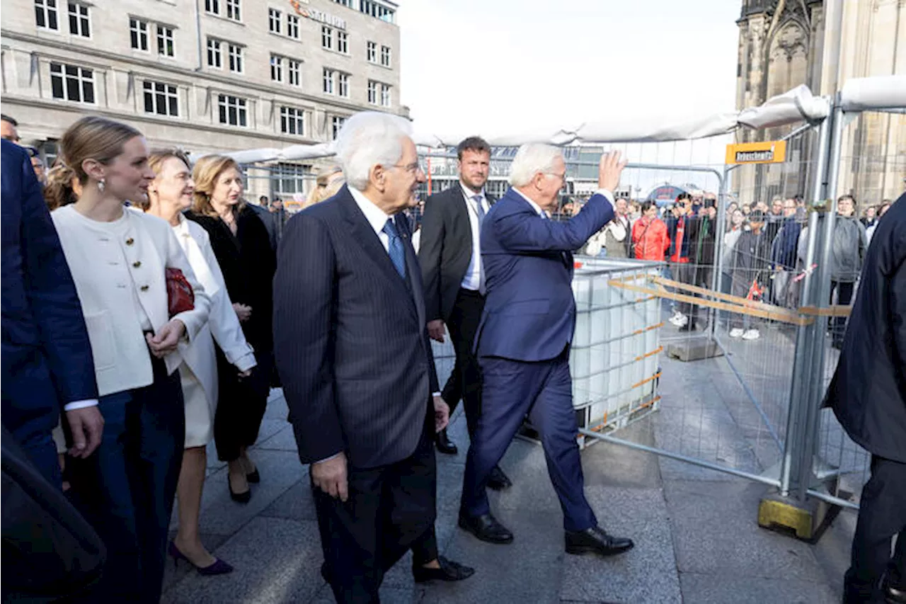 Sergio Mattarella e Frank-Walter Steinmeier a Marzabotto