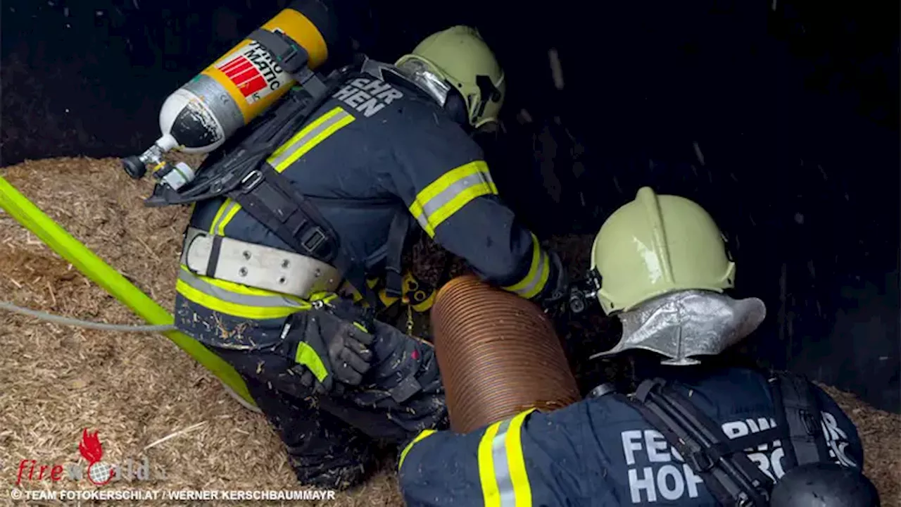 Grossbrand in Hackschnitzelbunker fordert umfangreichen Löscheinsatz