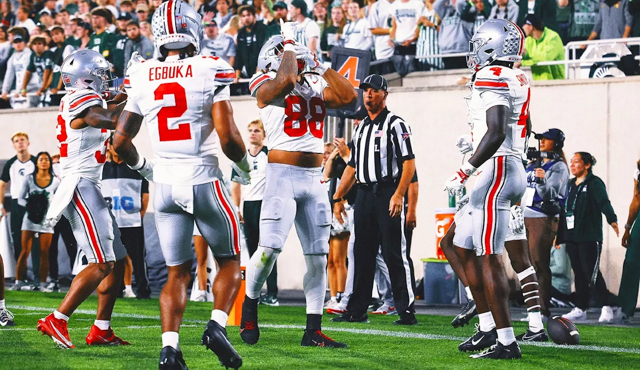 Jeremiah Smith scores 2 TDs to help No. 3 Ohio State rout Michigan State 38-7