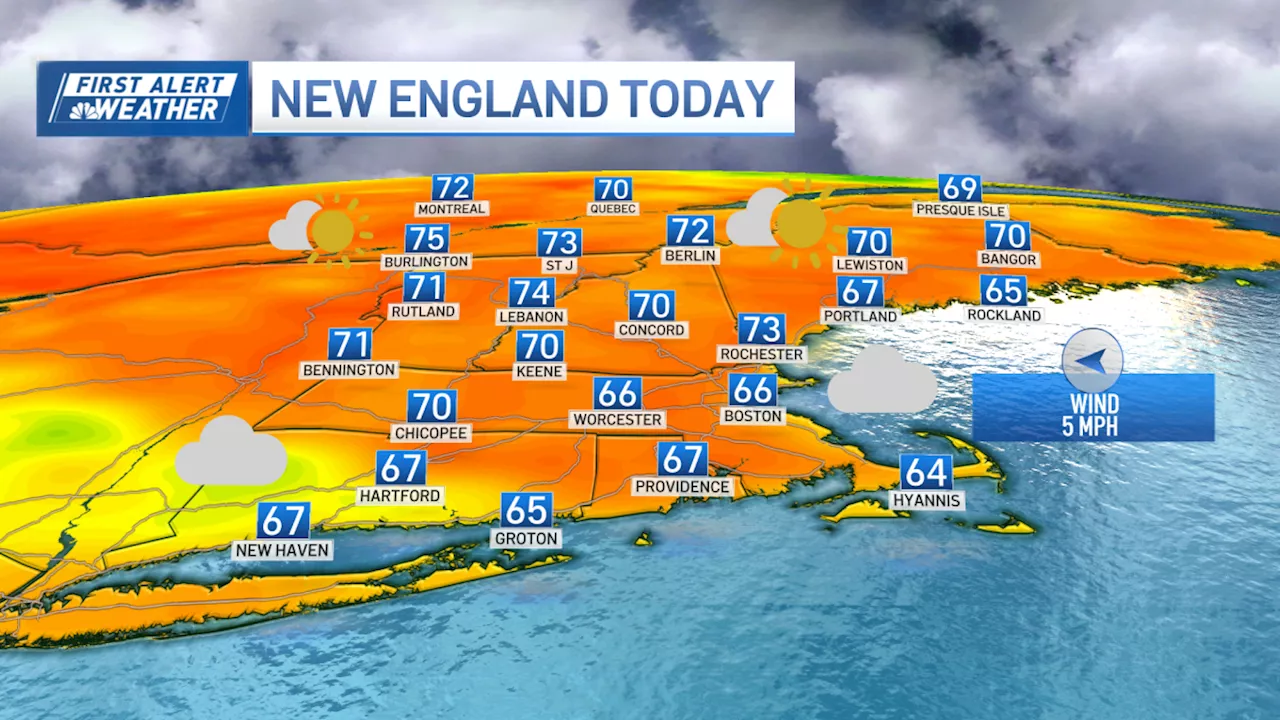 Seasonable temperatures in New England on Sunday