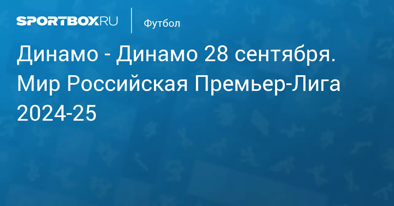  Динамо 29 сентября. Мир Российская Премьер-Лига 2024-25. Протокол матча