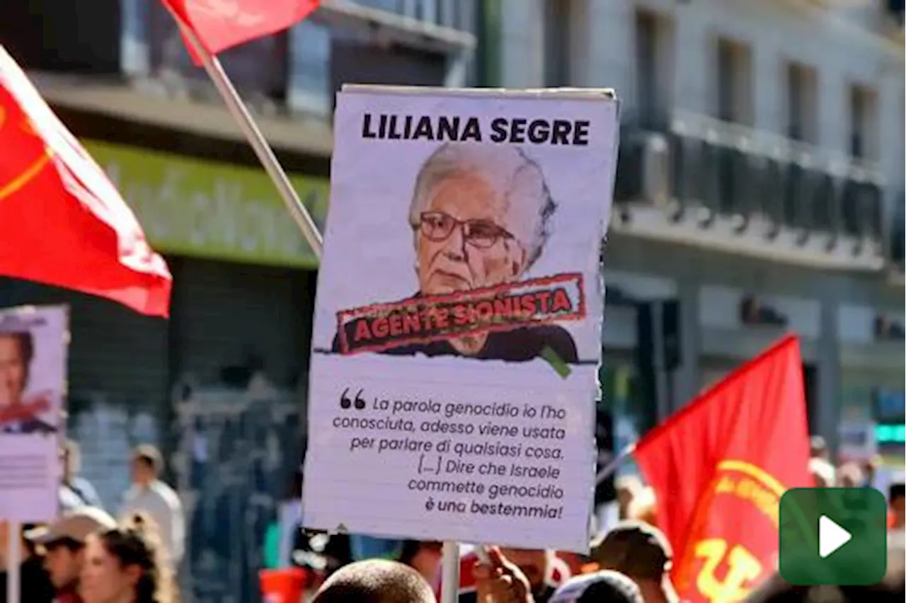 Milano: cartello shock contro Liliana Segre al corteo pro-Palestina