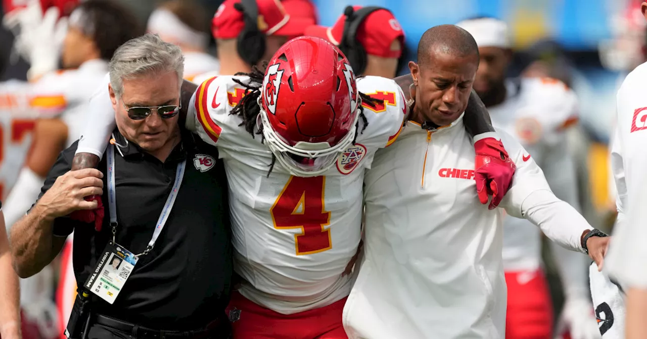 Chiefs WR Rashee Rice Carted Off Field With Knee Injury After Collision with Patrick Mahomes