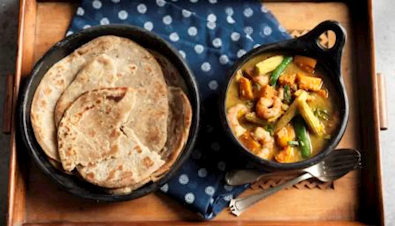 Jamaican Flavours Prawn, sweet potato and lime curry with roti recipe