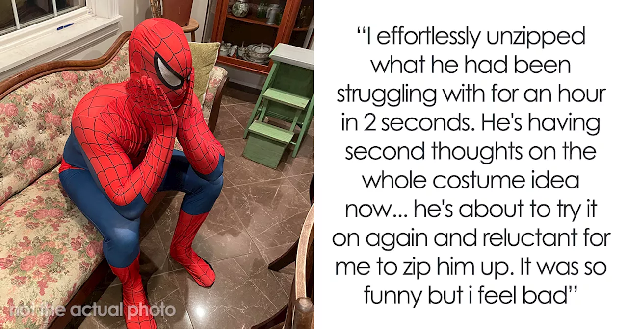 Man Angry At Wife For Trapping Him In A Spiderman Suit For Hours, She Can’t Stop Laughing At Him