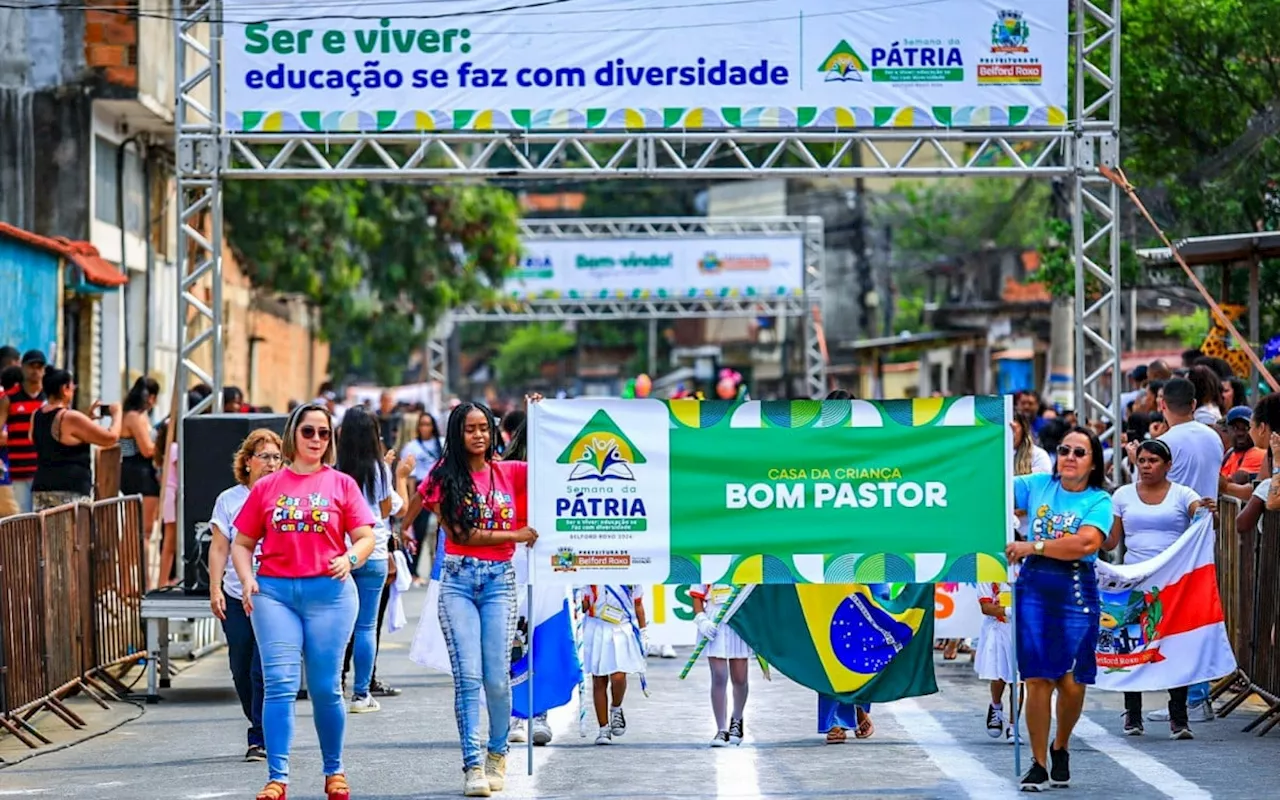 Belford Roxo realiza o terceiro dia de desfile cívico no bairro Jardim Redentor