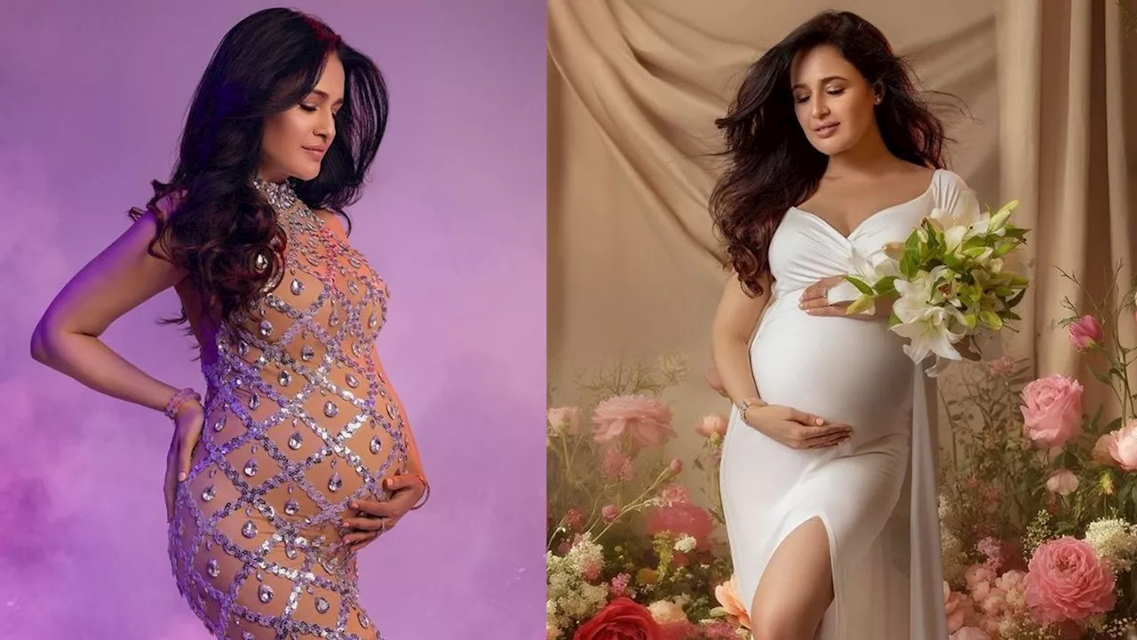 Yuvika Chaudhary Pregnancy Photoshoot: व्हाइट गाउन में परी सी खूबसूरत लगीं युविका चौधरी, बेबी बंप किया फ्लॉन्ट