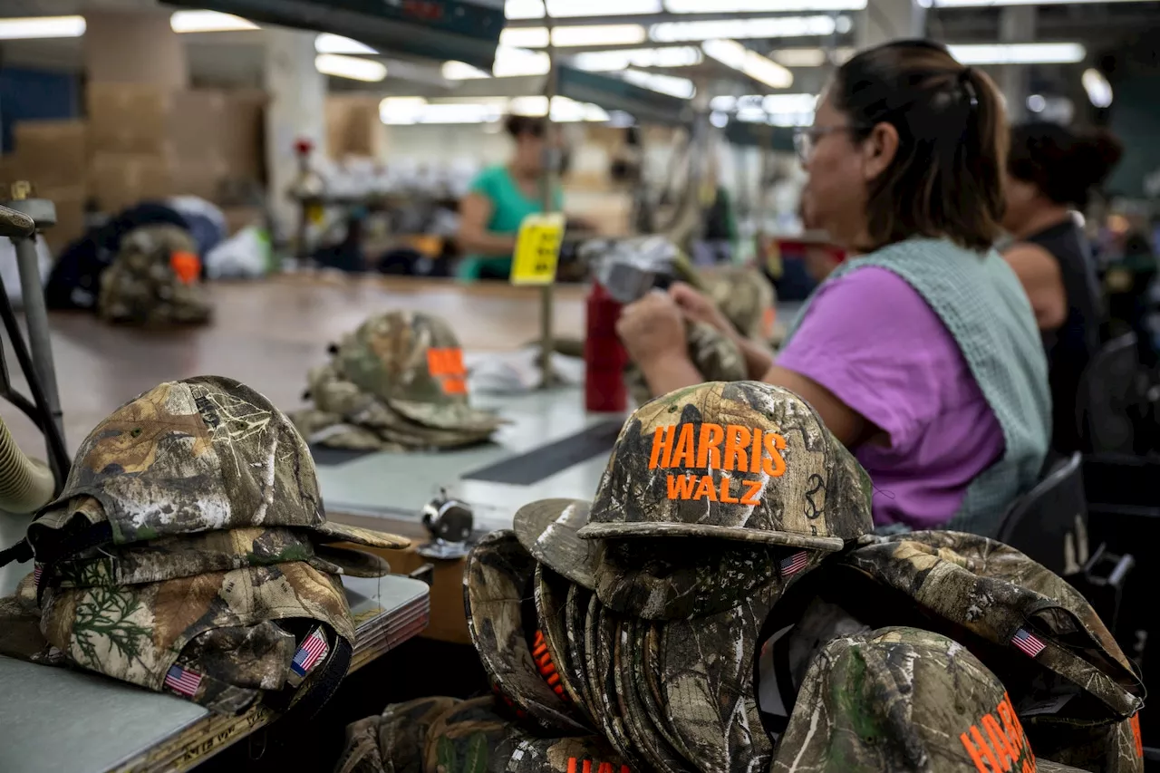 N.J. factory working overtime to meet demand for viral Harris-Walz camo hats