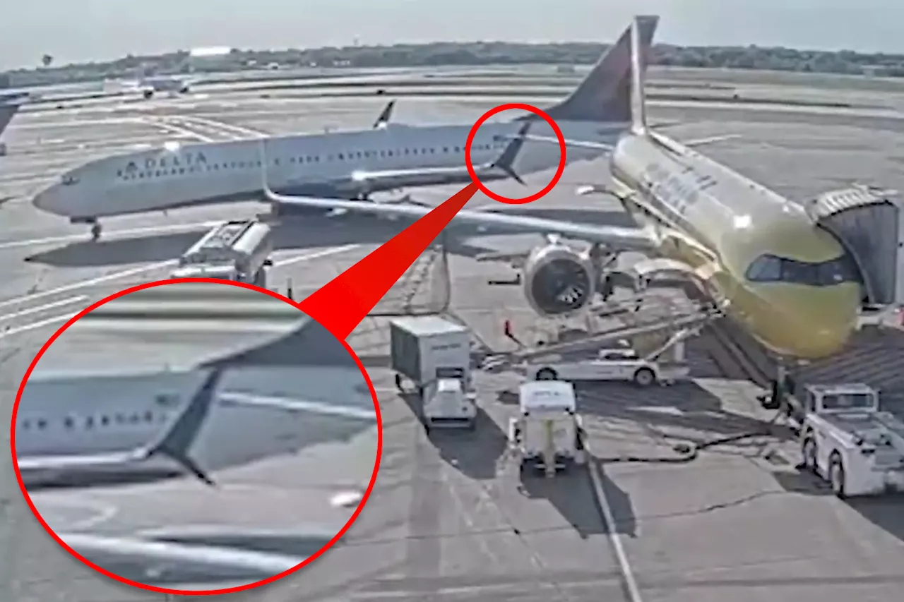 Newly released video shows Delta plane clipping Spirit aircraft's wing at Ohio airport