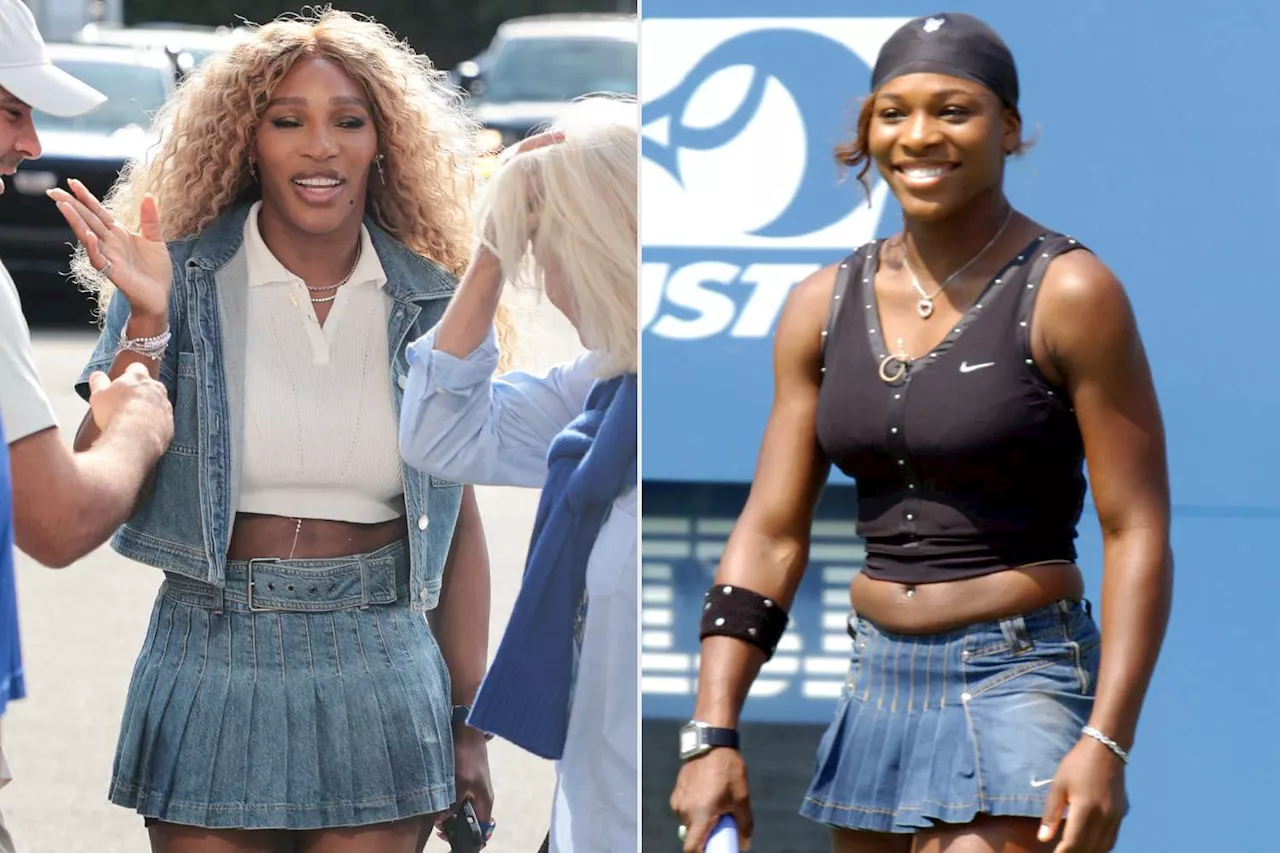 Serena Williams Recreates Throwback Denim Tennis Skirt Look for Wyn Lip Gloss Launch