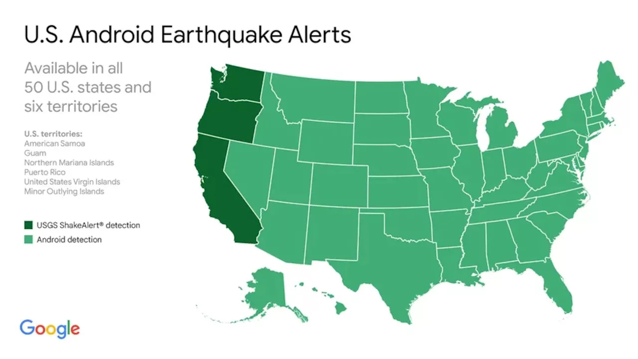 Google makes Android Earthquake Alerts available across all 50 U.S. states