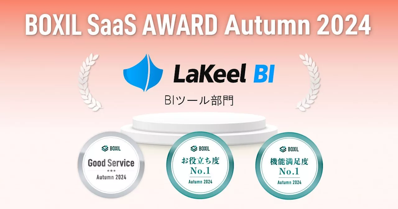 ラキールが提供するセルフサービスBIツール「LaKeel BI」、「BOXIL SaaS AWARD Autumn 2024」BIツール部門で「Good Service」ほか２つのNo.1に選出