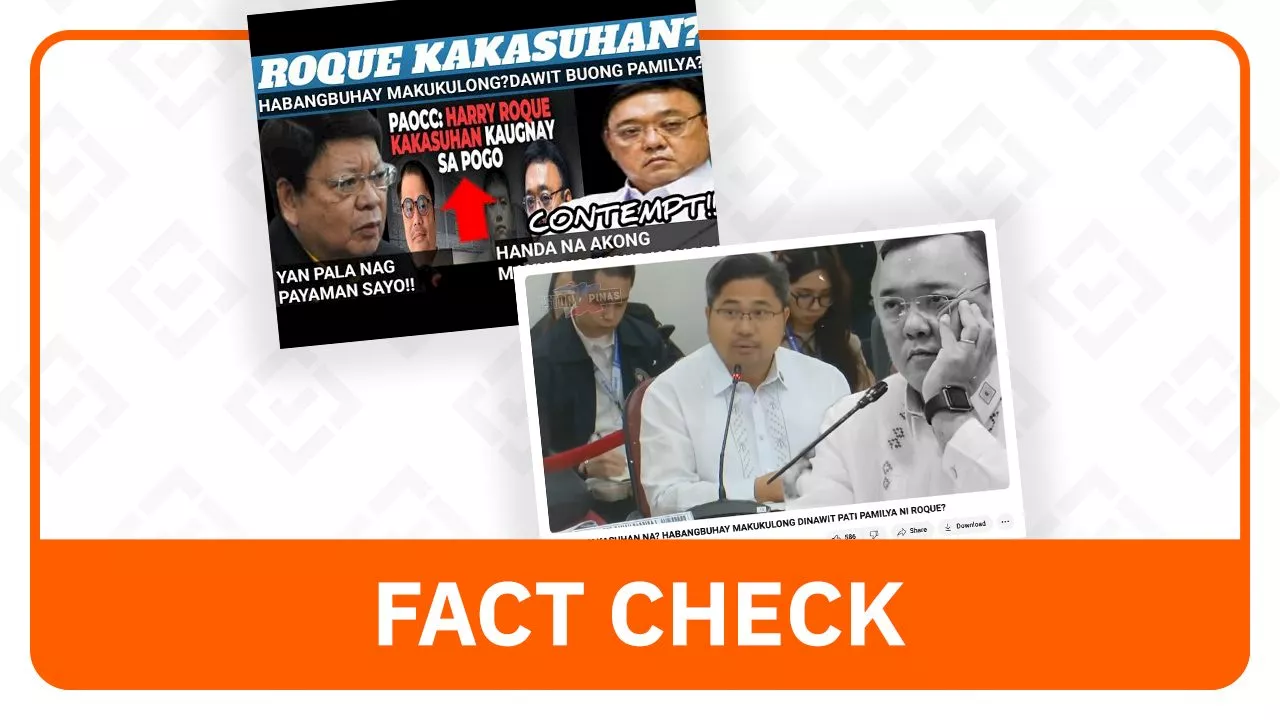 FACT CHECK: Roque not sentenced to life in prison over alleged POGO links