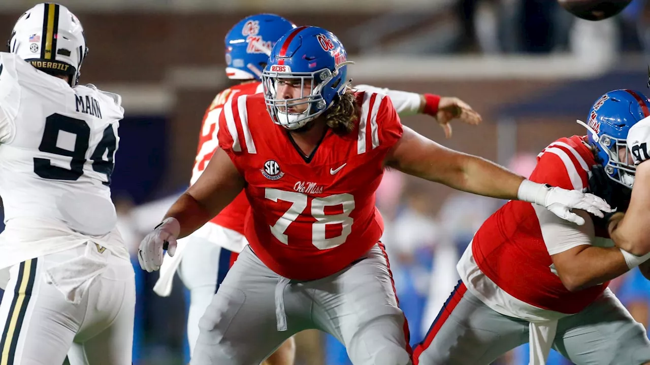 REPORT: Ole Miss Rebels OL Jeremy James to Miss Playing Time With Hand Injury