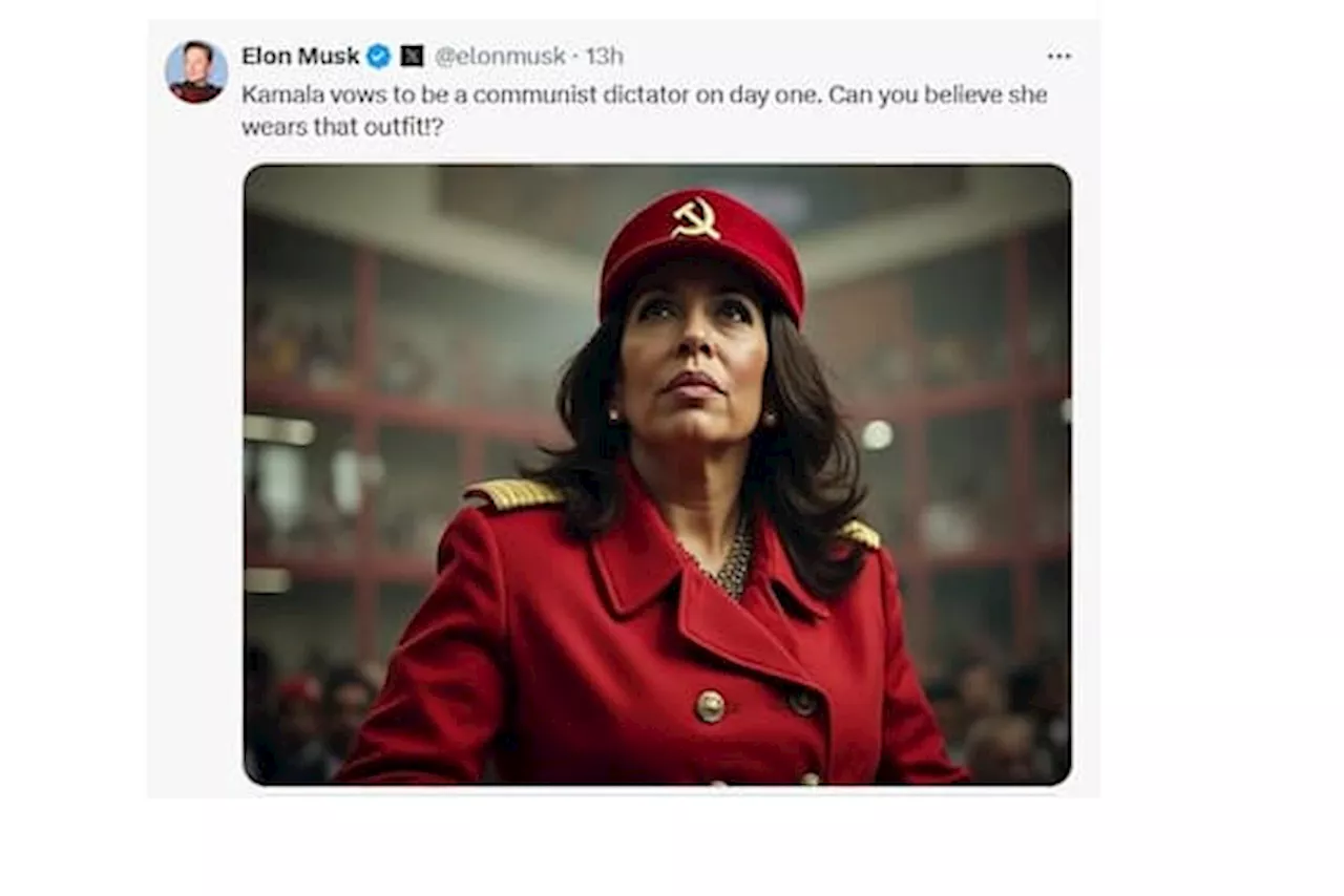 Elon Musk pubblica foto di Kamala Harris comunista generata dall'AI