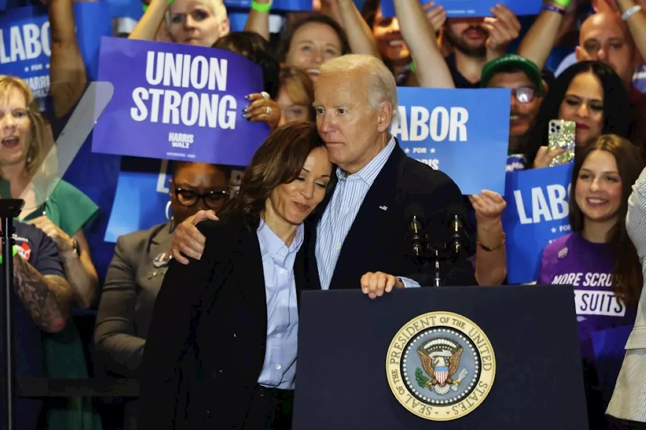 Harris woos union vote with Biden at her side