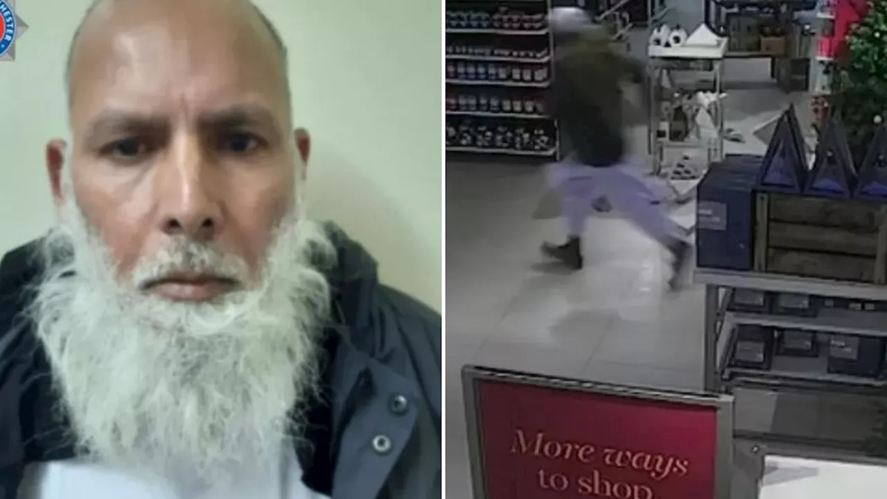 Shocking moment knifeman goes on rampage in Marks & Spencer before stabbing defenceless worker in the neck...