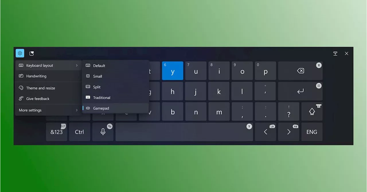 Windows 11’s new gamepad keyboard lets you type with an Xbox controller