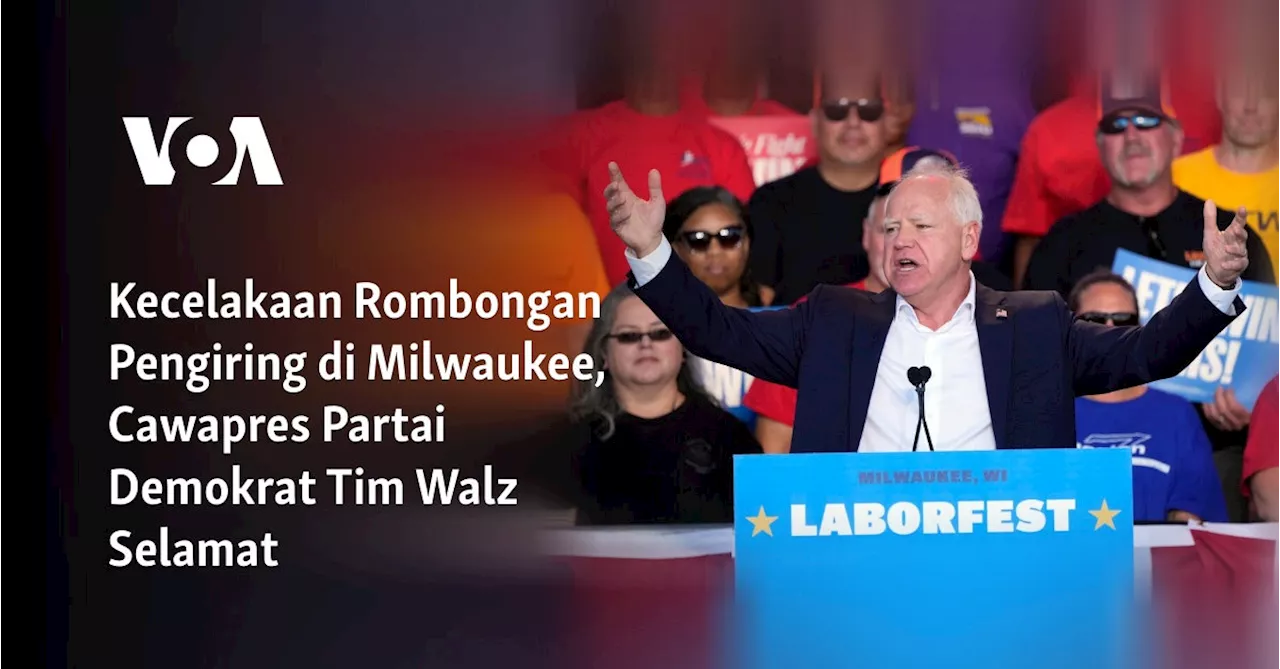 Kecelakaan Rombongan Pengiring di Milwaukee, Cawapres Partai Demokrat Tim Walz Selamat