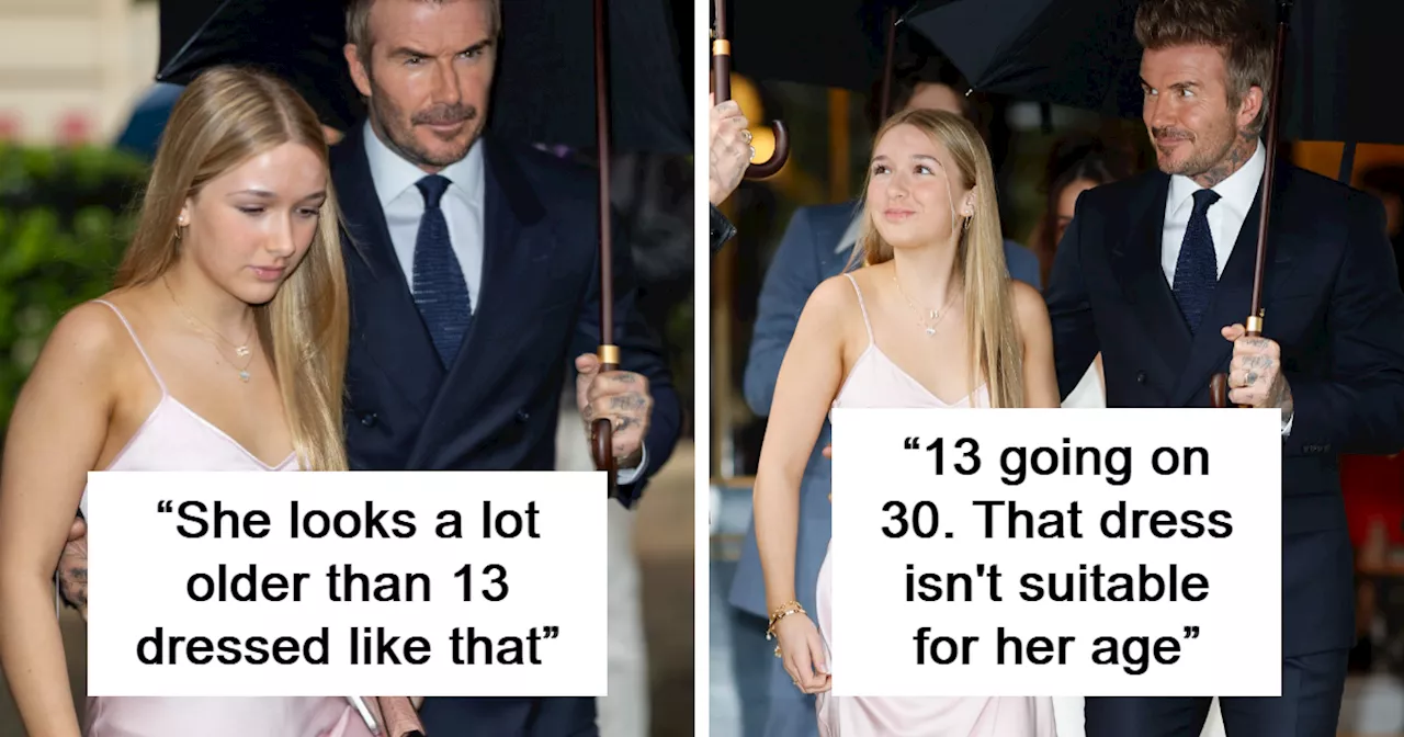 Harper Beckham's Satin Dress Sparks Controversy Over Age-Appropriateness