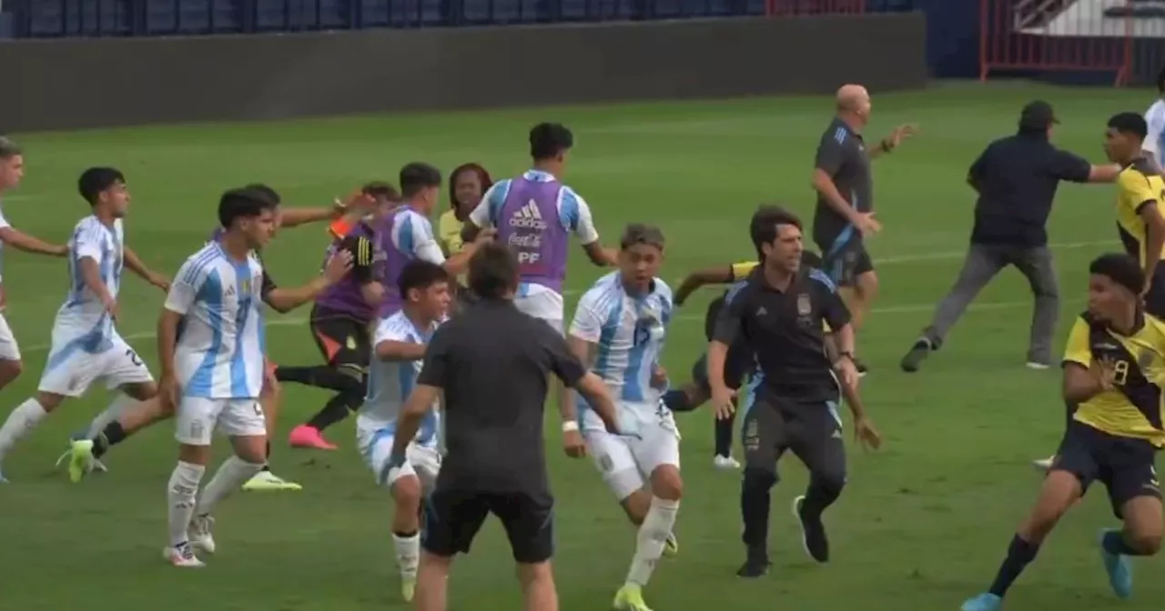 Se desató una batalla campal entre la Selección Argentina Sub 15 y Ecuador