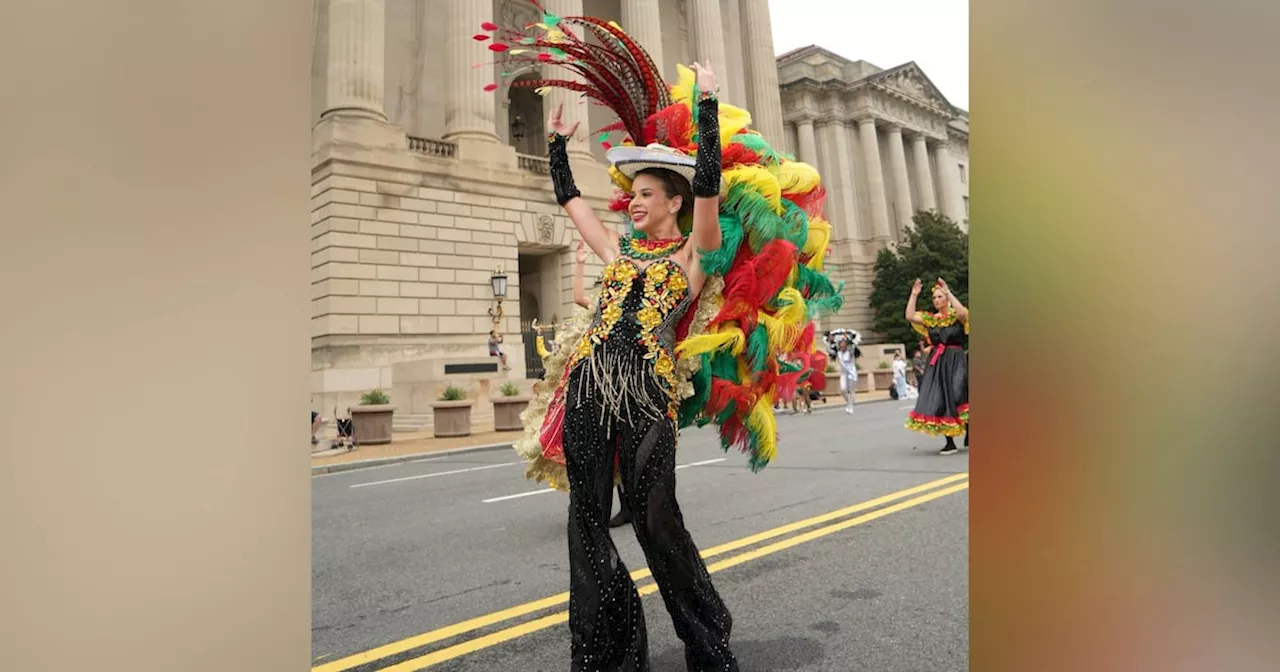 ‘Son de Garabato’, el vestido que luce Tatiana Angulo en el desfile de la Hispanidad en Washington