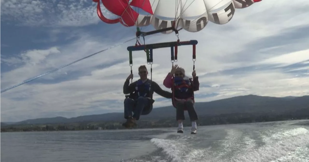 Okanagan senior parasails for 95th birthday