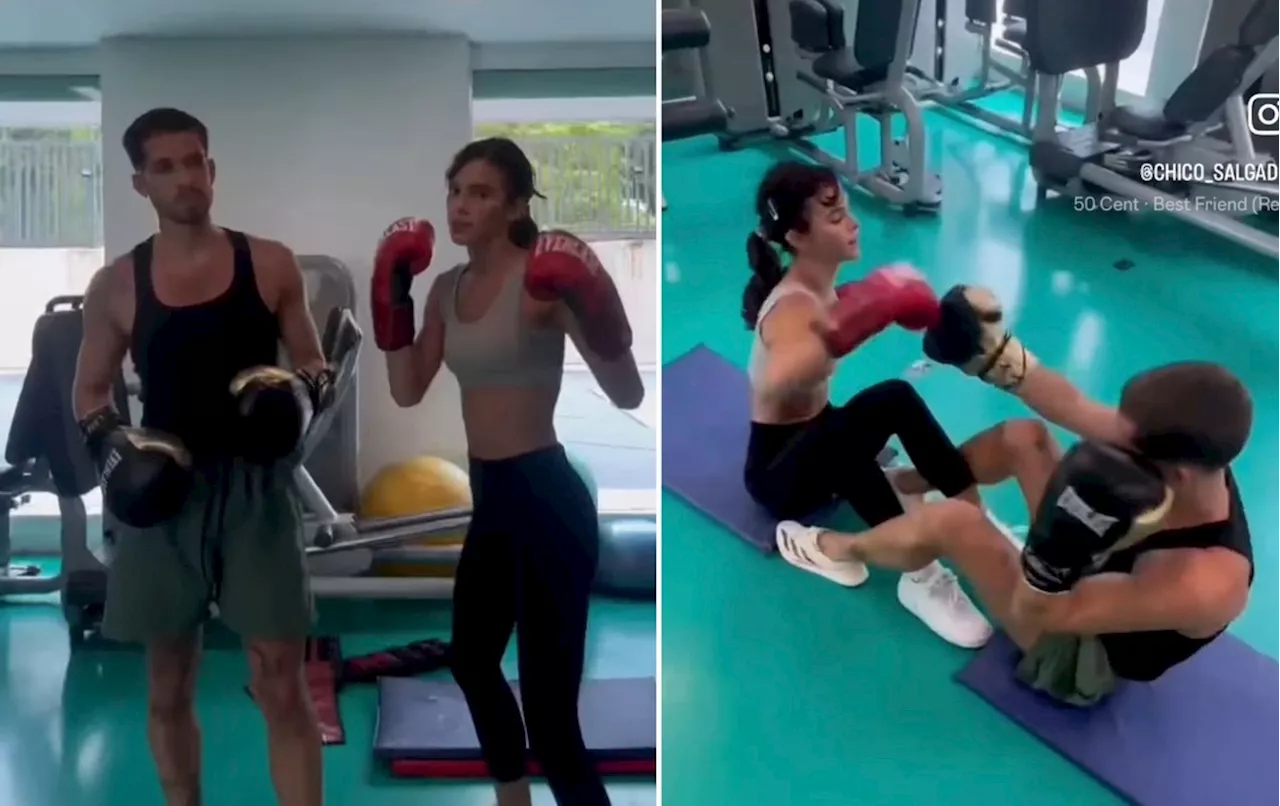 Bruna Marquezine e João Guilherme treinam juntos no domingo; vídeo