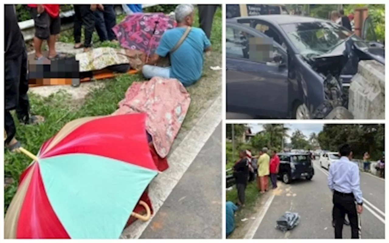 Father and son killed as car crashes into bridge wall on Kuala Pilah-Tampin road after university drop-off, two others injured