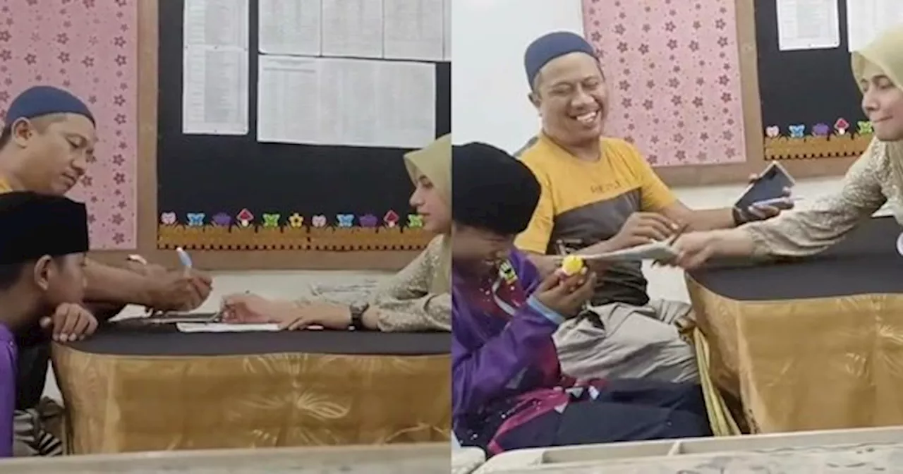 Bila Isteri Jadi Guru Kelas Anak, Gelagat Ayah Datang Ambil Report Card Cuit Hati Ramai