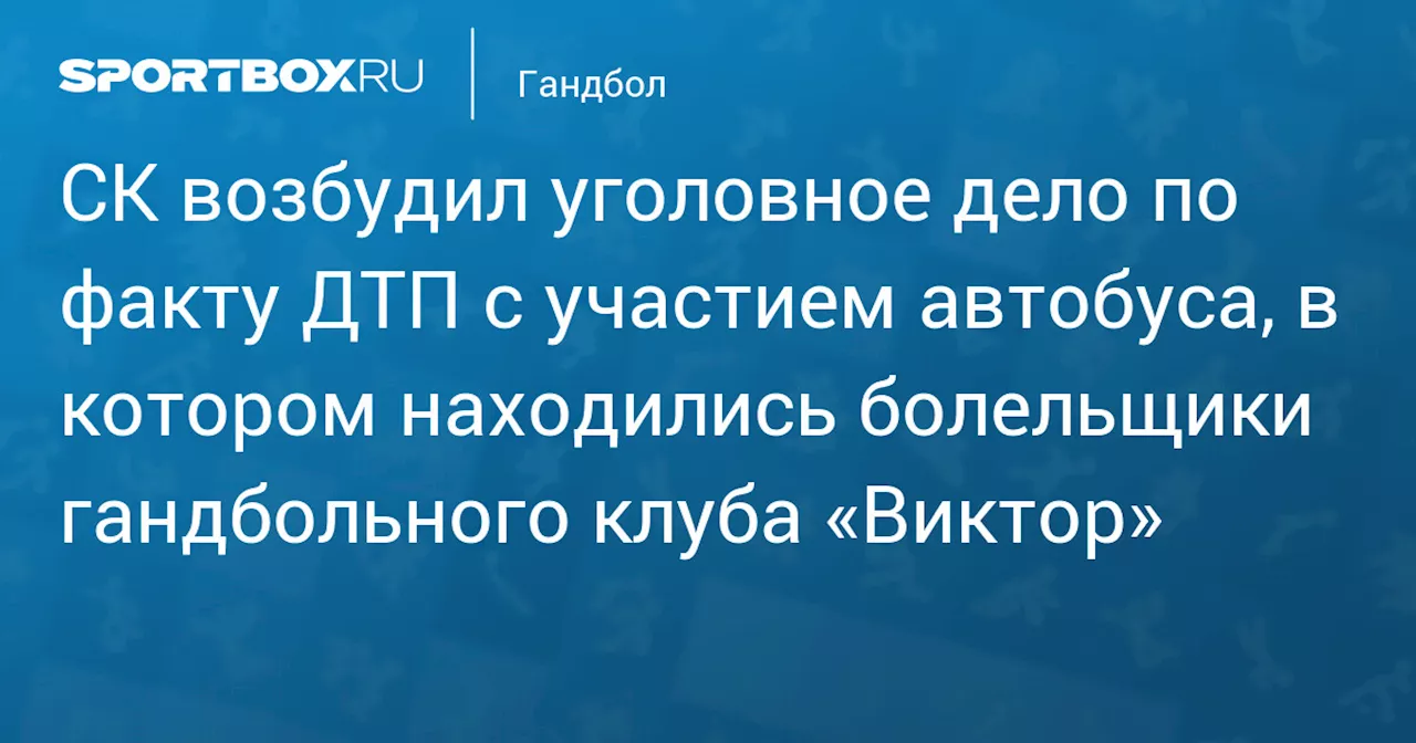 СК возбудил уголовное дело по факту ДТП с участием автобуса, в котором находились болельщики гандбольного клуба «Виктор»