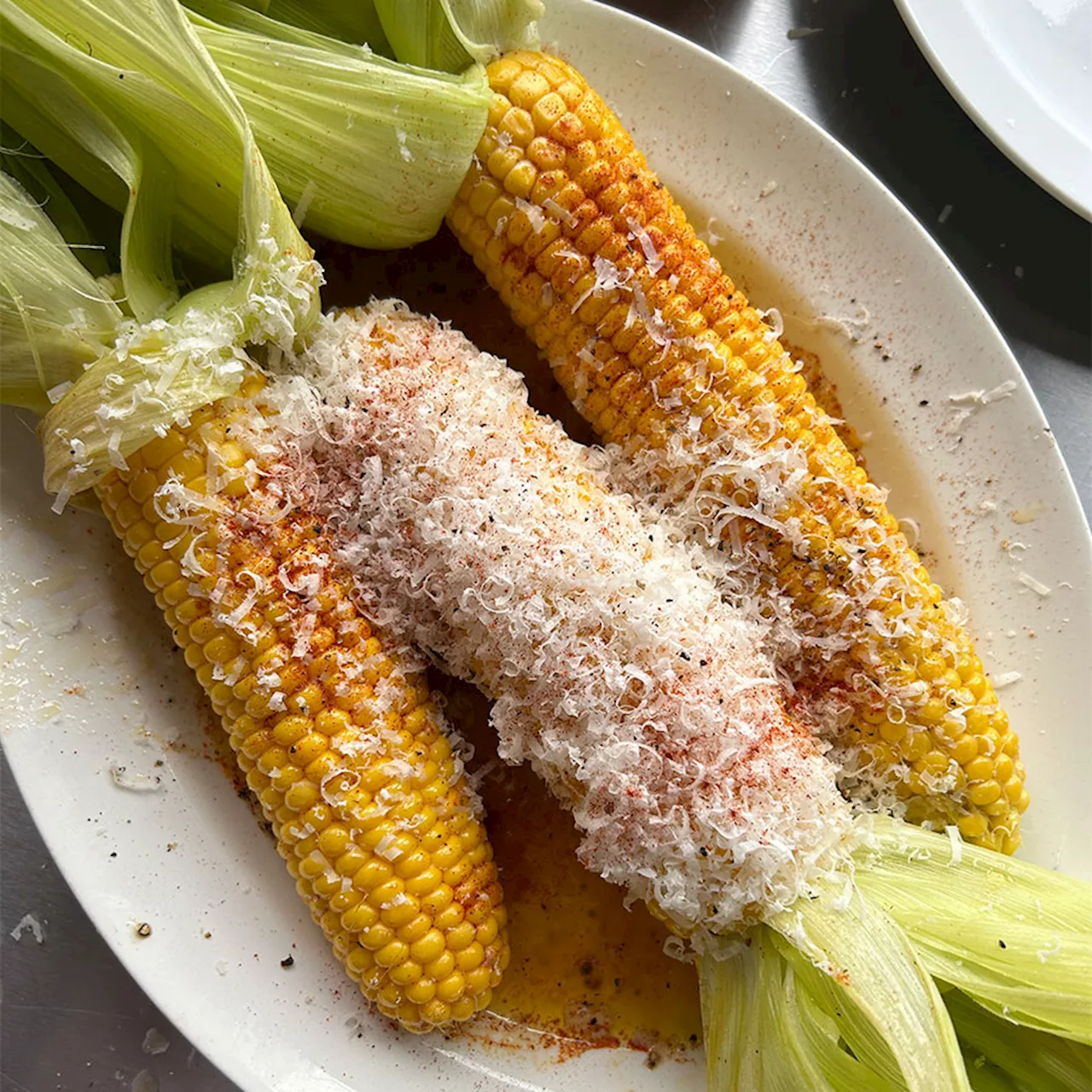 Corn On The Cob with Brown Butter and Parmesan Dressing