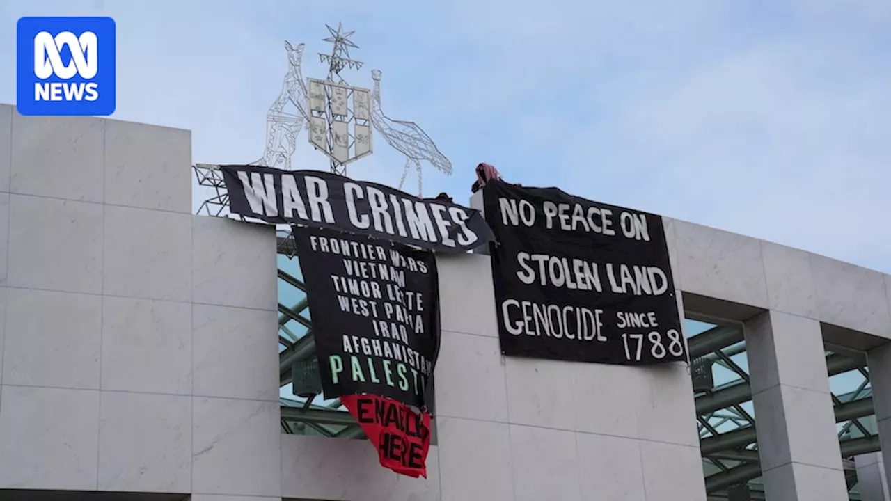 Three of four protesters avoid conviction for pro-Gaza protest on the roof of Parliament House