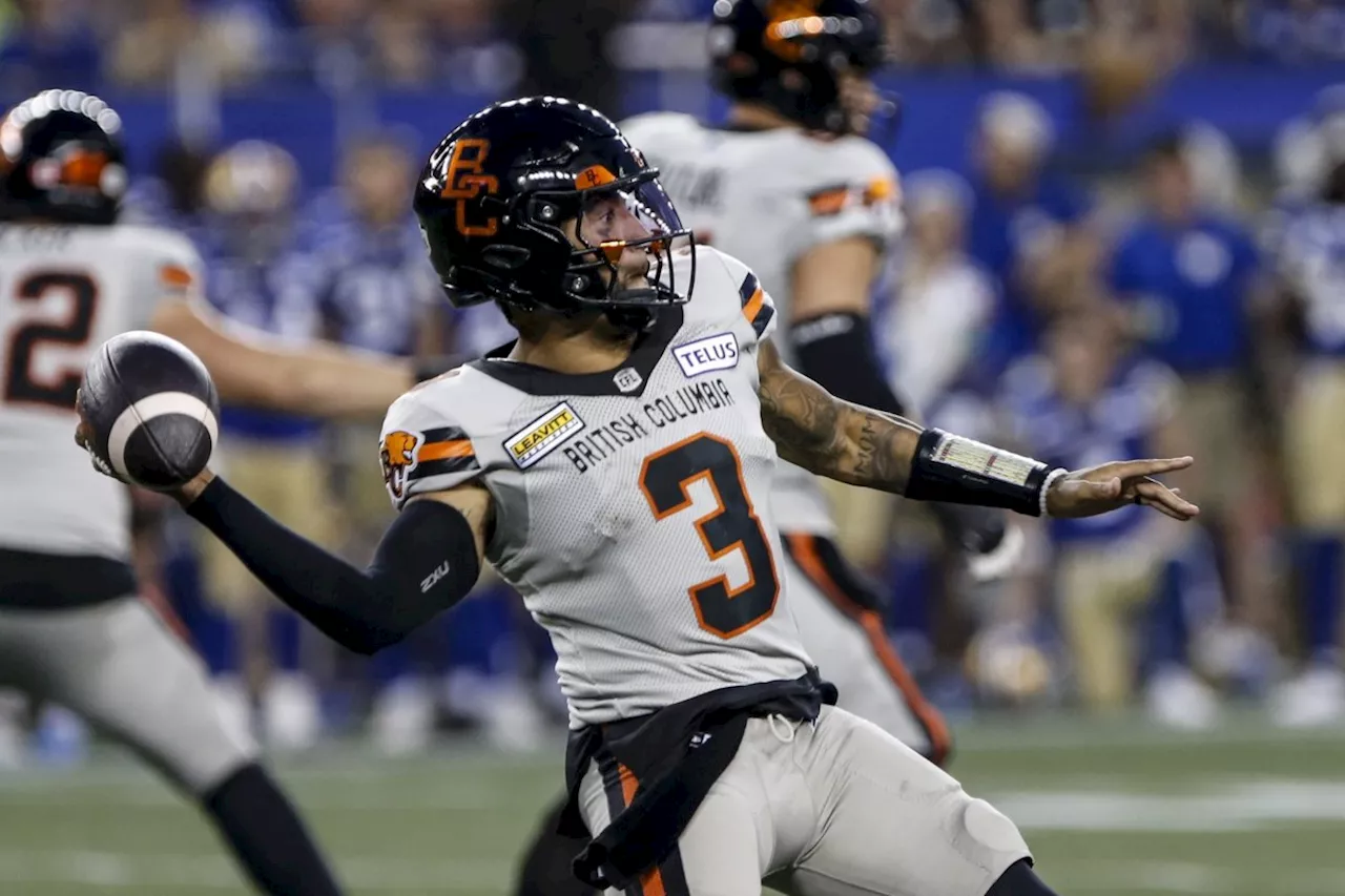 Canadian Nathan Rourke to make fourth straight start for B.C. Lions