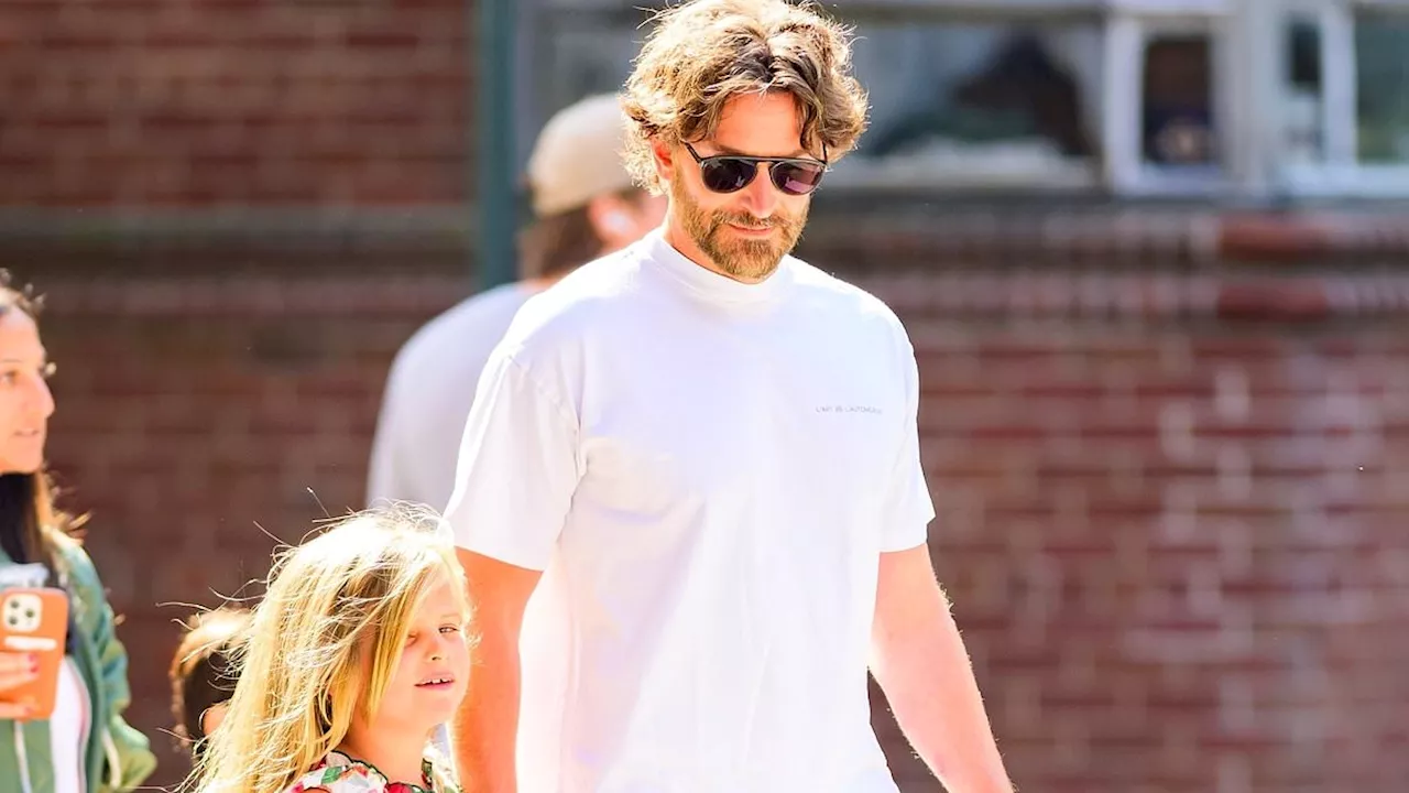 Bradley Cooper is back on dad duty with daughter Lea, 7... after Italian getaway with girlfriend...