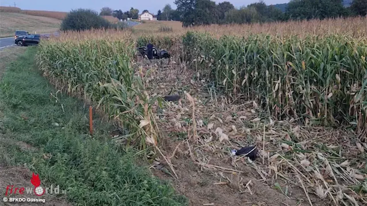 Bgld: Zwei Verletzte bei Pkw-Mehrfachüberschlag bei Gerersdorf