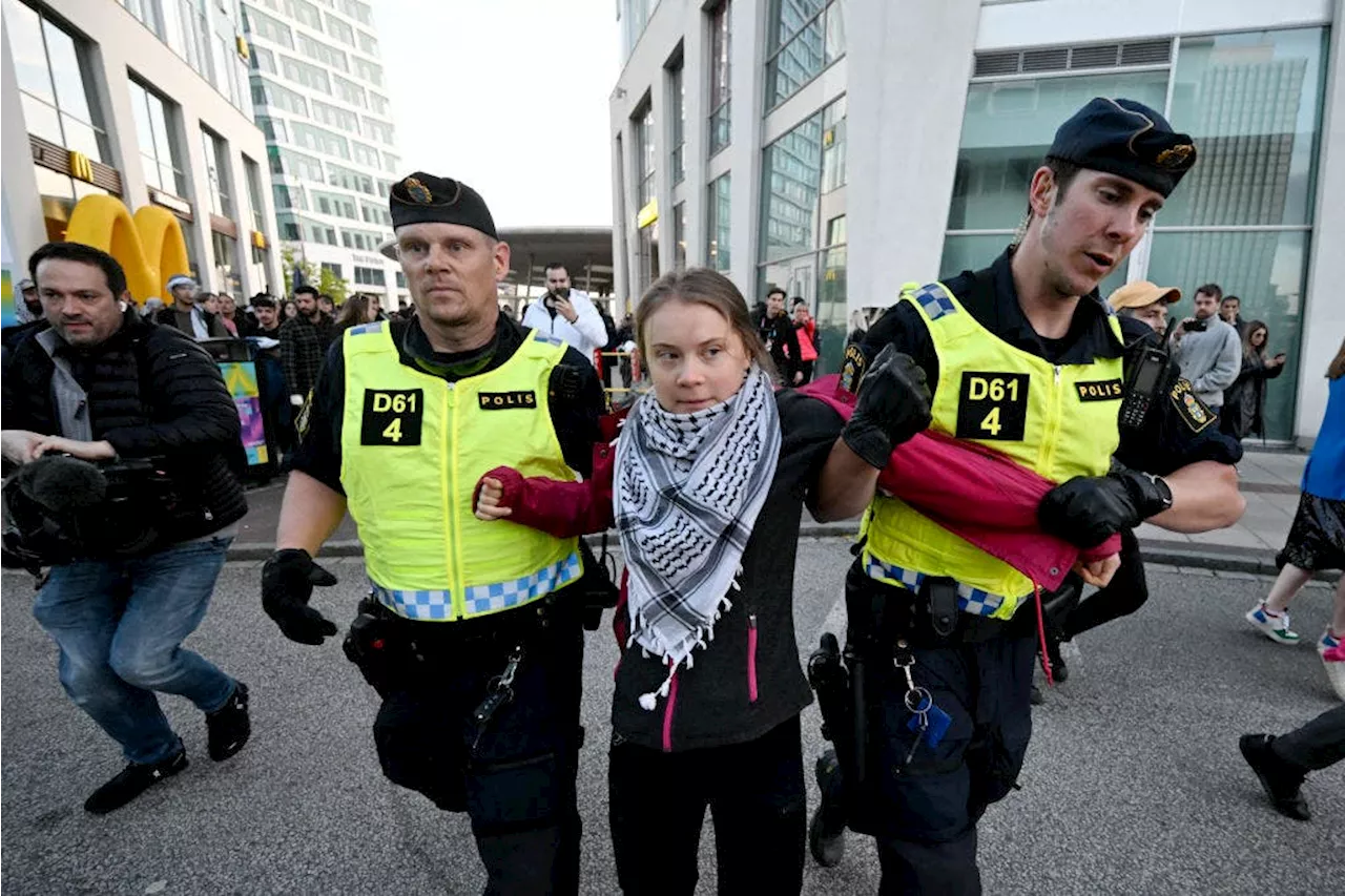 Greta Thunberg among 6 arrested at anti-Israel protest in Denmark