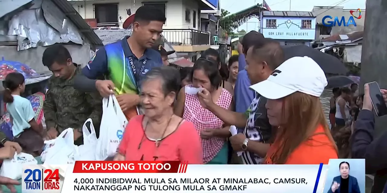 4,000 individuals in Camarines Sur affected by Enteng receive food packs through GMA Kapuso Foundation