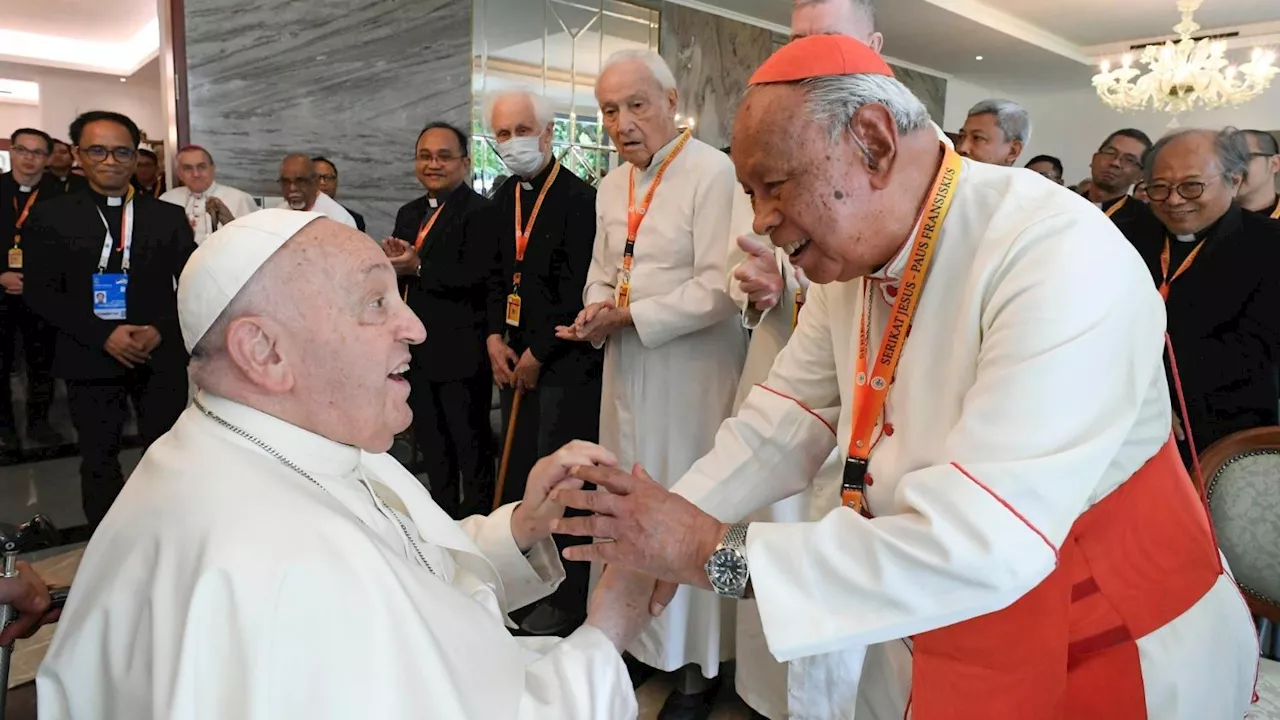 Pope Francis holds 'brotherly encounter' with Jesuits in Indonesia