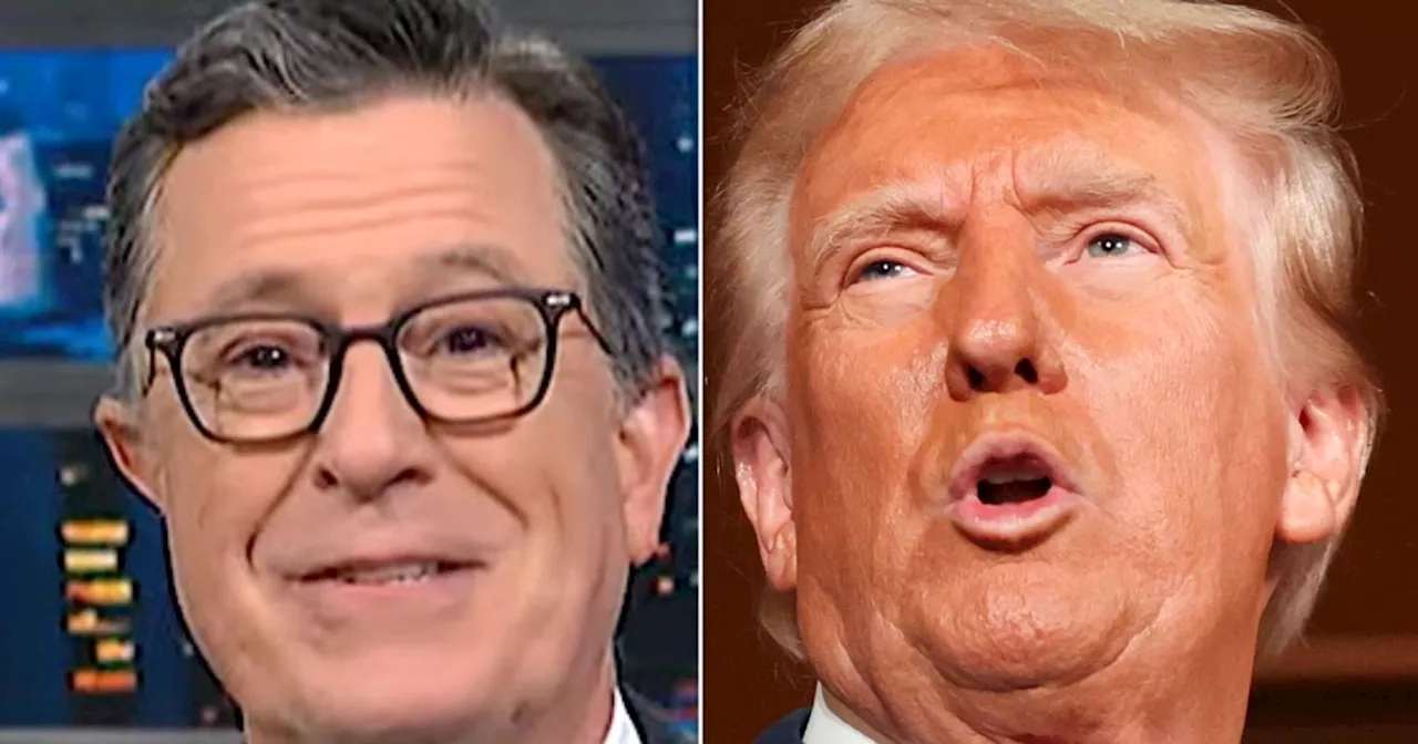 Stephen Colbert Taunts 'Demented' Trump With Scathing Definition For His Made-Up Word