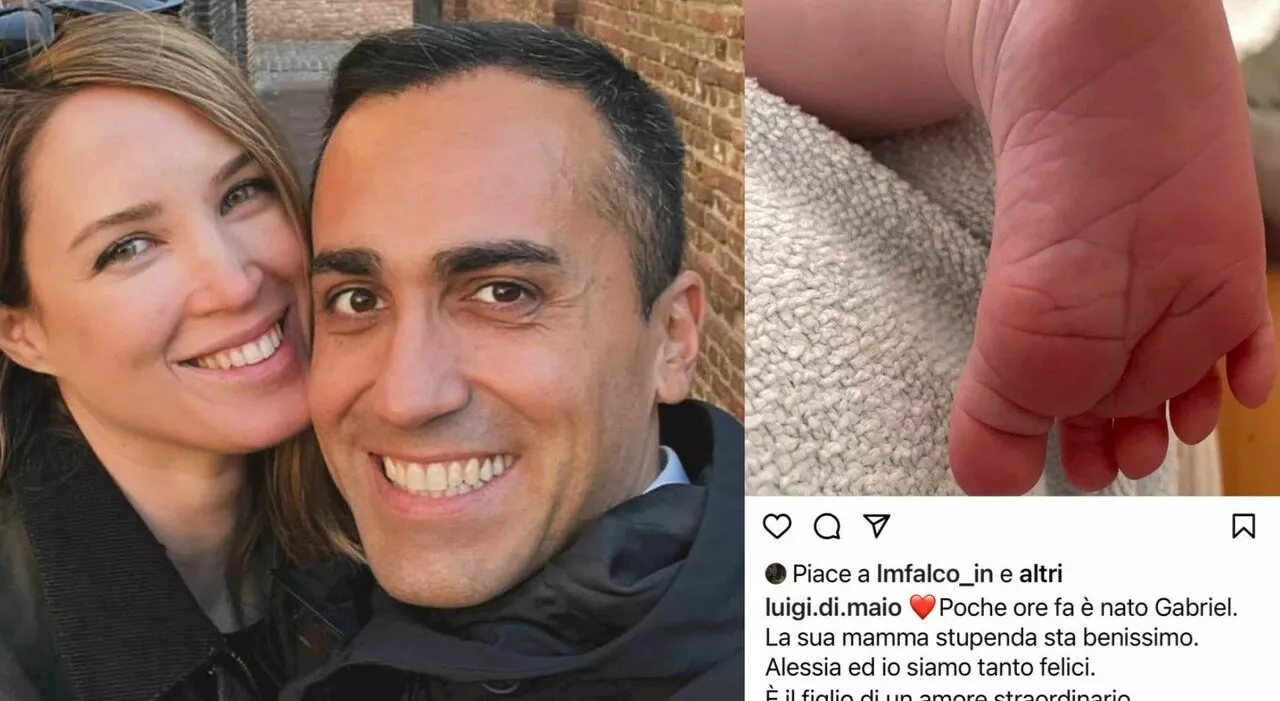 Luigi Di Maio è diventato papà, il post con il piedino del figlio avuto con Alessia D'Alessandro: «È nato Gabr