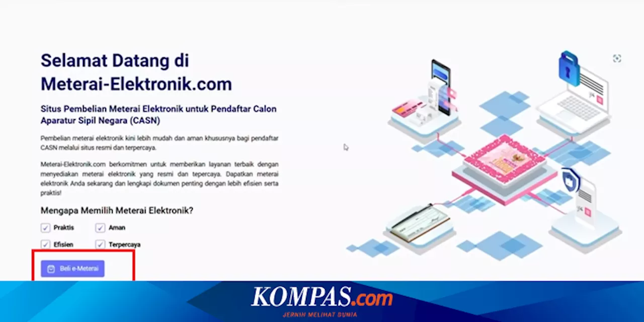 Cek 15 Distributor e-Meterai Resmi dari Peruri untuk Daftar CPNS 2024